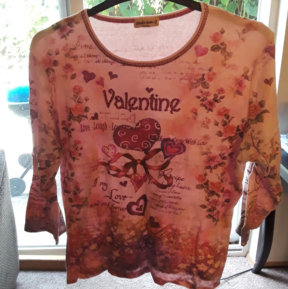 Valentine Theme 3/4 Sleeve Tee XXL